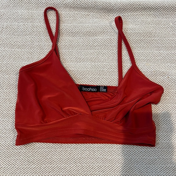 Slinky Bralet & Split Maxi Skirt Co-ord in Brick - Picture 3 of 10